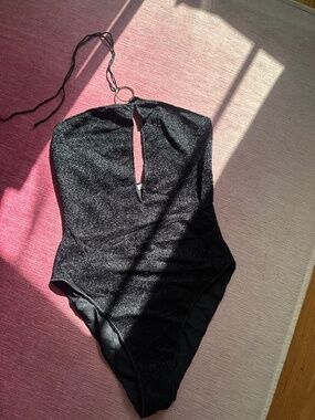 Oseree Black Halter one piece swimsuit